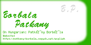 borbala patkany business card